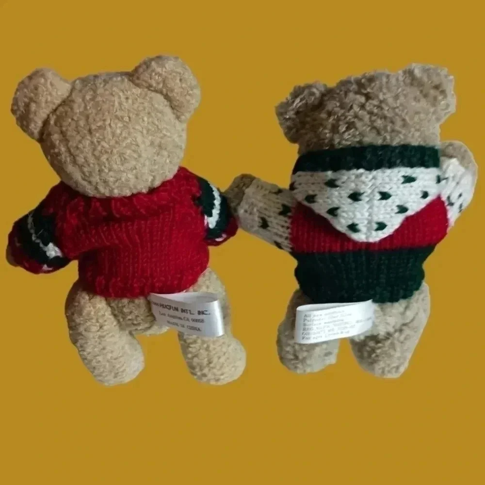 Hugfun int'l inc vtg lot of 5 jointed sweater teddy bears